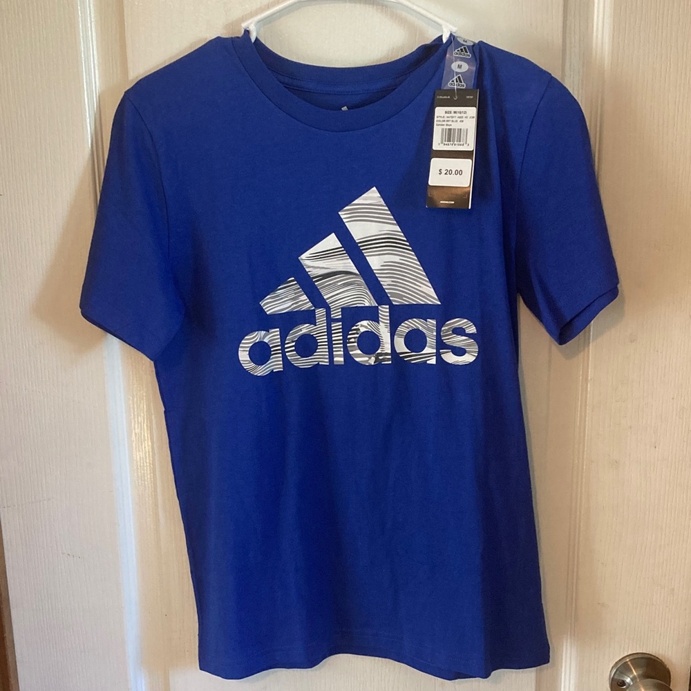 Adidas Kids Tee in Vibrant Blue with Logo